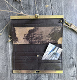 Leather Wristlet Wallet - Hair on Acid washed cowhide