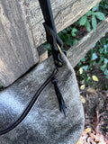 Slouchy Hobo Style purse - Black and white cowhide