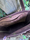 Brown Leather Tote with Leather Flowers