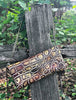 Embossed Leather Fold over Clutch
