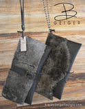 Shearling and Leather Clutch