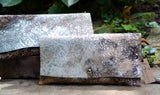 Metallic Brown and White Cowhide Clutch