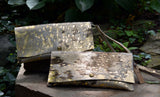 Metallic Cream and Tan Cowhide Clutch