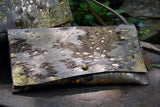 Metallic Cream and Tan Cowhide Clutch