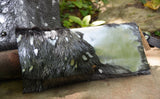 Metallic Silver and Black Cowhide Clutch
