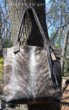 Zippered Cowhide Tote ~ Brown Brindle