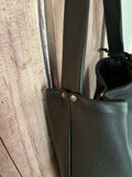 Black Leather Wrinkled Hobo Purse