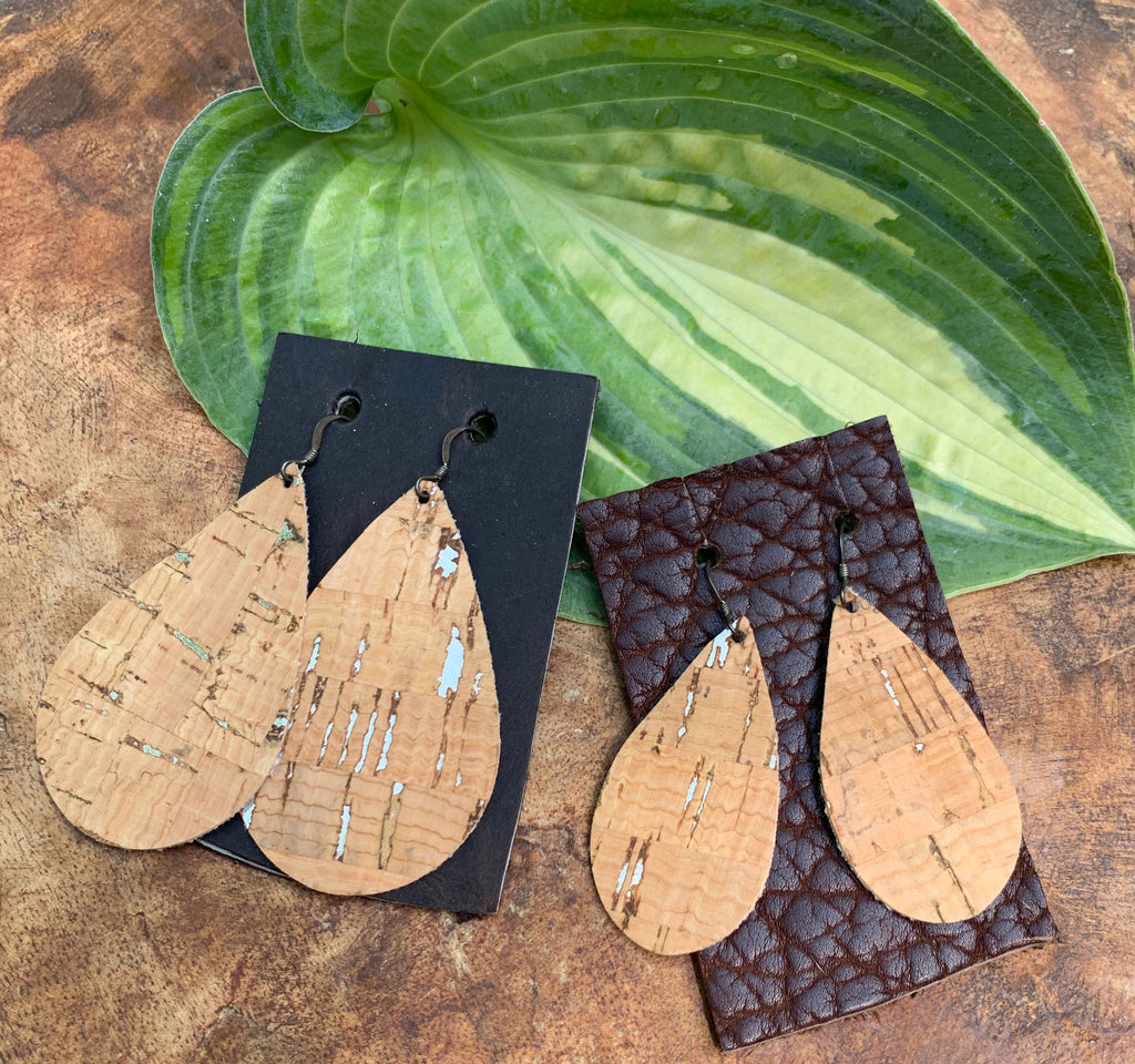 Silver Spec. Cork Earrings