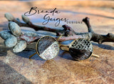 Small Bezel Snakeskin Print and Hair on Cowhide earrings