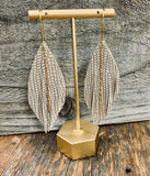 Leather Feather Earrings