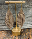 Leather Feather Earrings