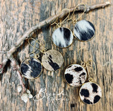 Cowhide Circle earrings