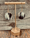 Cowhide Circle earrings
