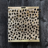 Leather Wristlet Wallet - Metallic Hair on Animal Print