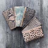 Leather Wristlet Wallet - Metallic Hair on Animal Print