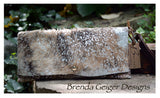 Metallic Brown and White Cowhide Clutch