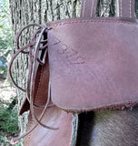 Brown Cowhide totes -Natural edge leather top