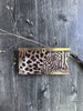 Leather Wristlet Wallet - Hair on Multi Print