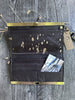 Leather Wristlet Wallet - Black/Gold Hair on Cowhide