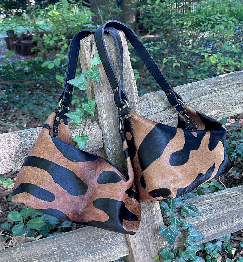 Slouchy Hobo Style Purse - Stamped Cowhide