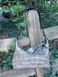 Slouchy Hobo Style purse - Black and white cowhide