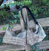 Slouchy Hobo Style purse - Black and white cowhide