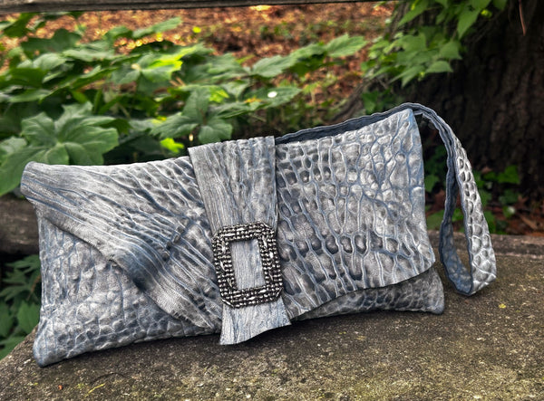 Leather Clutch with Vintage Buckle