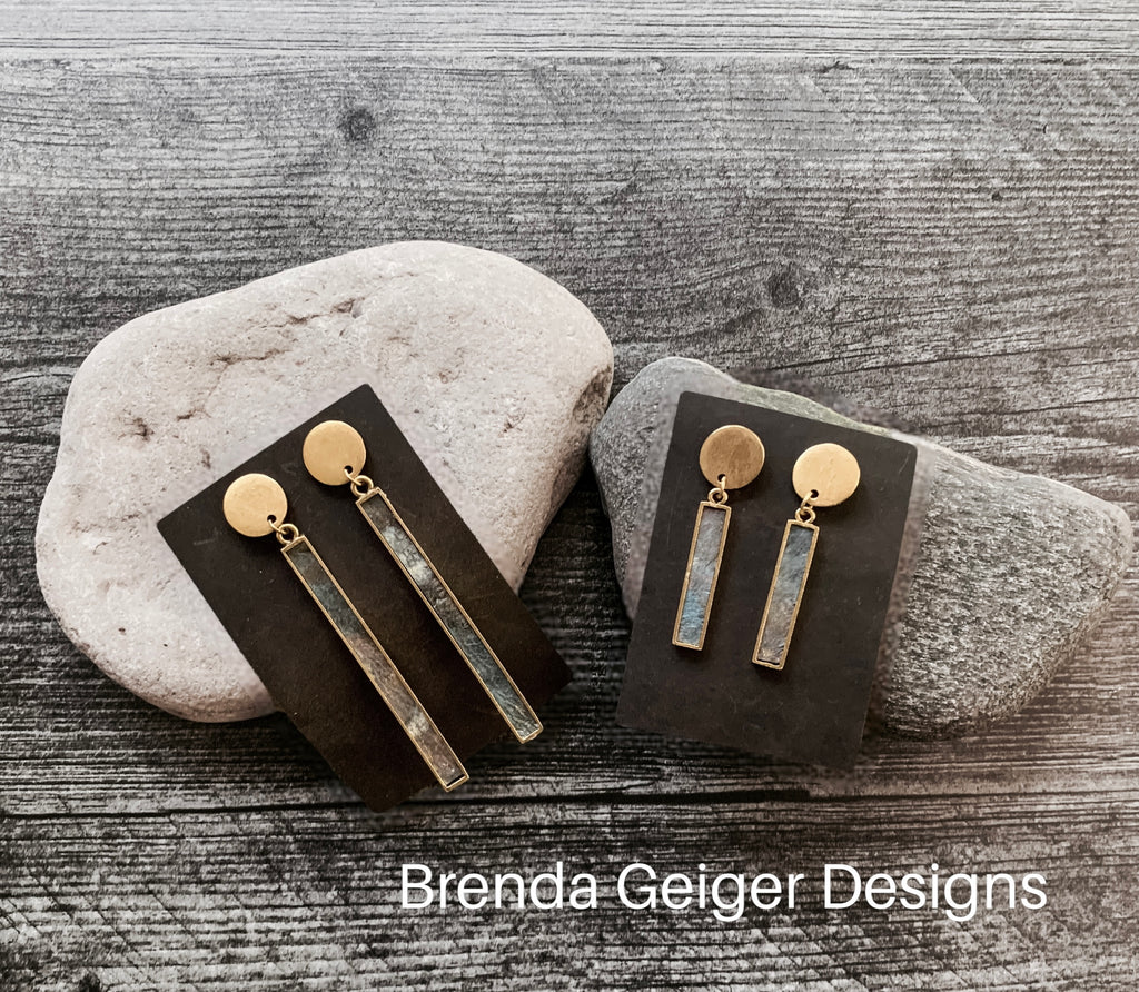 Modern Rectangle Drop Earrings