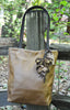 Cognac Leather  Purse with Leather Flowers