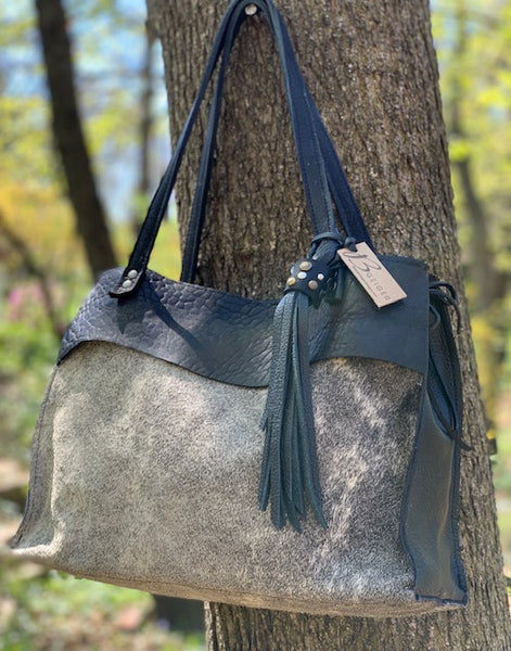 Two Toned Cowhide Tote