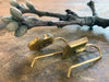 Small Bezel Silver and gold Metallic Cowhide Earrings