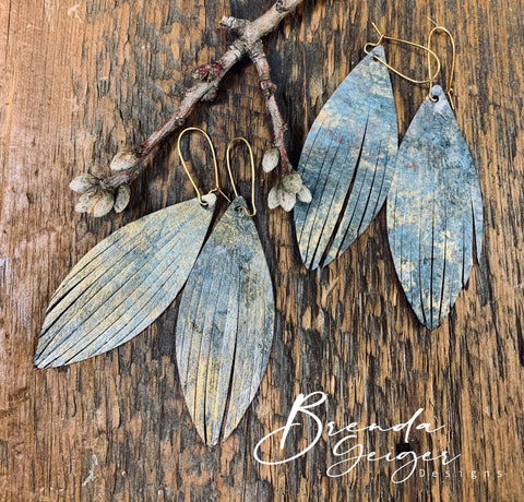 Leather Feather Earrings