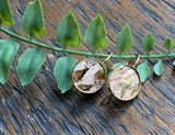 Small Bezel Metallic Cork earrings