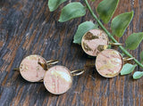 Small Bezel Metallic Cork earrings