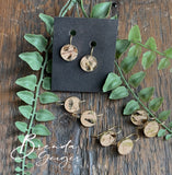 Small Bezel Metallic Cork earrings