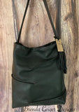 Black Leather  Wrinkled Hobo Purse