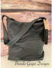 Black Leather  Wrinkled Hobo Purse